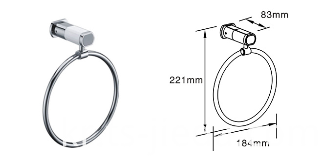욕실 용 벽걸이 형 금속 타월 링 Wall-mounted metal towel ring for bathroom